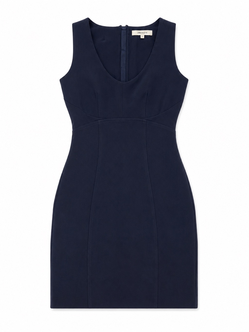 Navy Sculpted Sheath Mini Dress